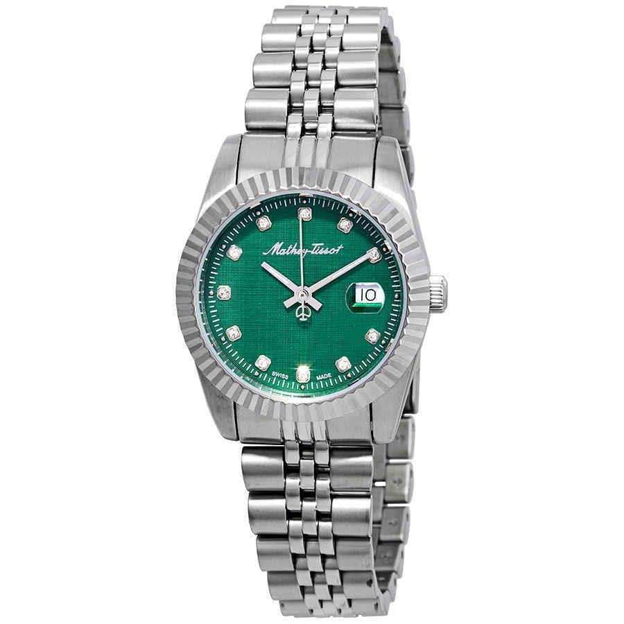 Mathey-tissot Mathey Iii Quartz Crystal Green Dial Ladies Watch D810AV