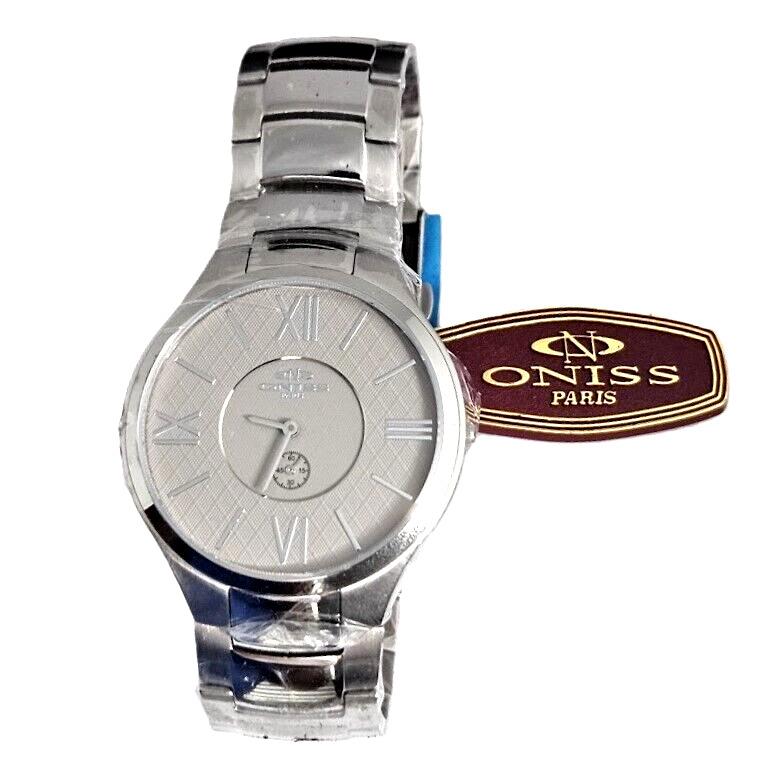 Oniss Men`s Silvertone Stainless Watch Model: ON5549-MWT