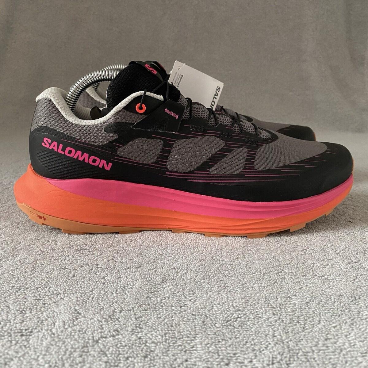 Salomon Shoes Womens 9.5 Black Pink Ultra Glide 2 Hiking Trail Sneakers 473864