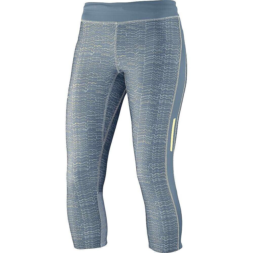 Salomon 237594 Womens Cropped Activewear Leggings Bleu Gris/stone Size X-large