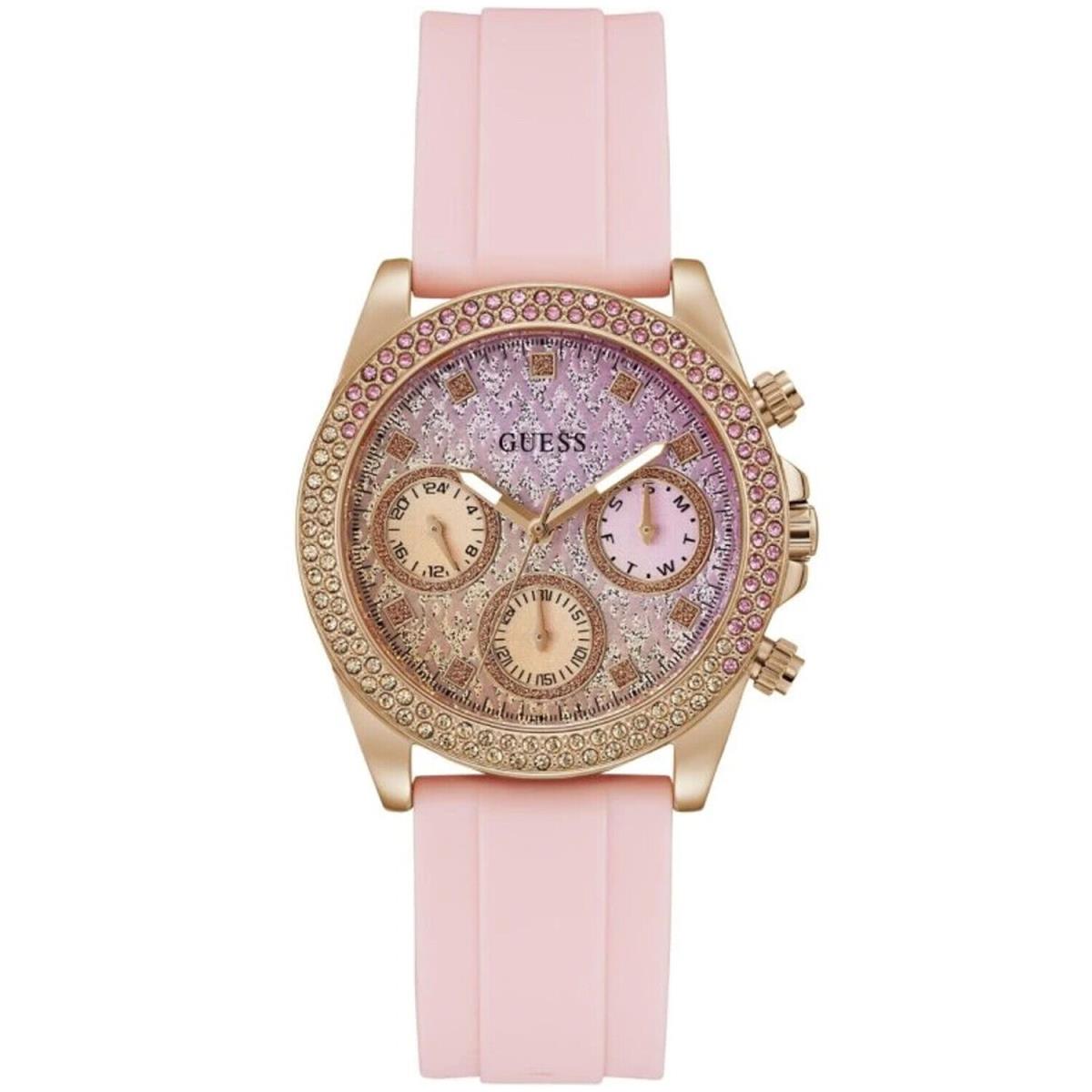 Guess Women`s Sparkling Pink Multicolor Dial Watch - GW0032L4