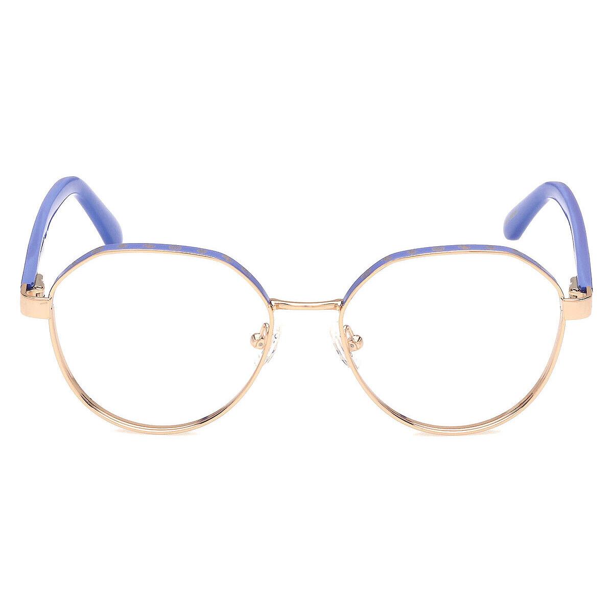 Guess GU50124 Eyeglasses Women Shiny Pale Gold 51mm