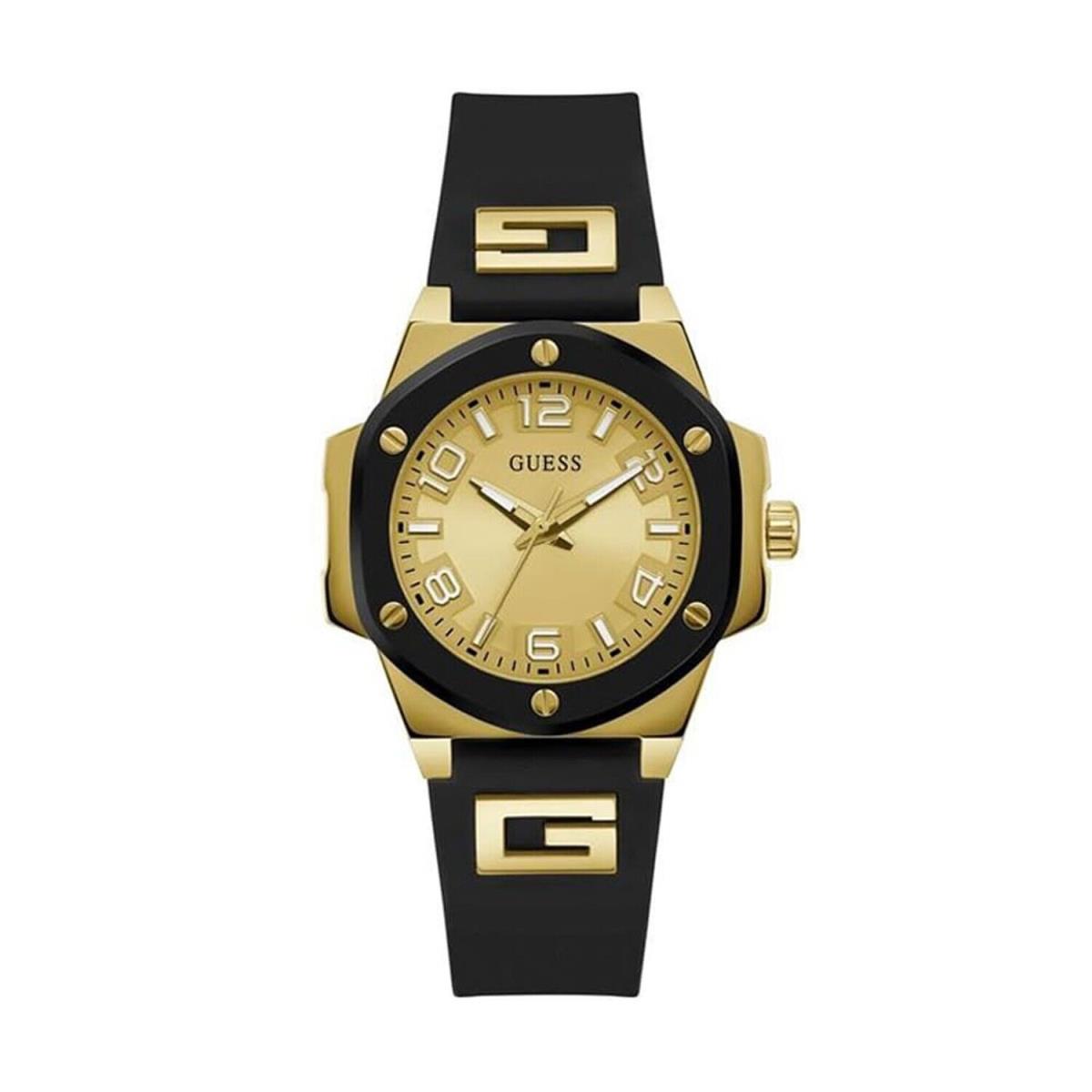 Guess Ladies Watch Black Strap Champagne Dial Two-tone GW0555L2