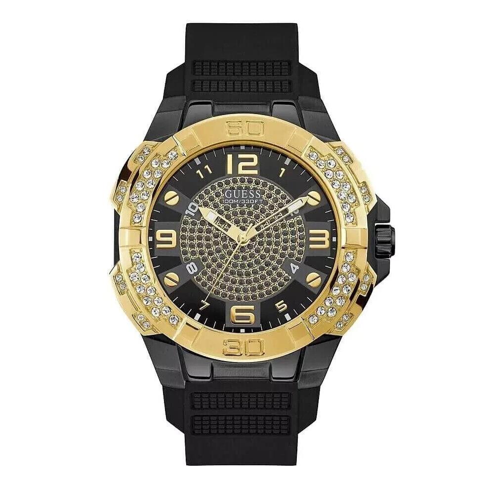 Guess Rhinestone Watch - Men`s Watches in Black Buckle U1255G1