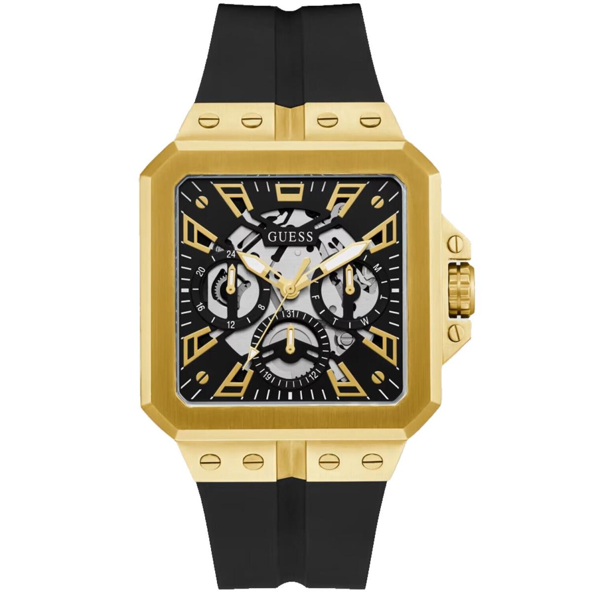 Guess Men`s Leo Black Dial Watch - GW0637G2