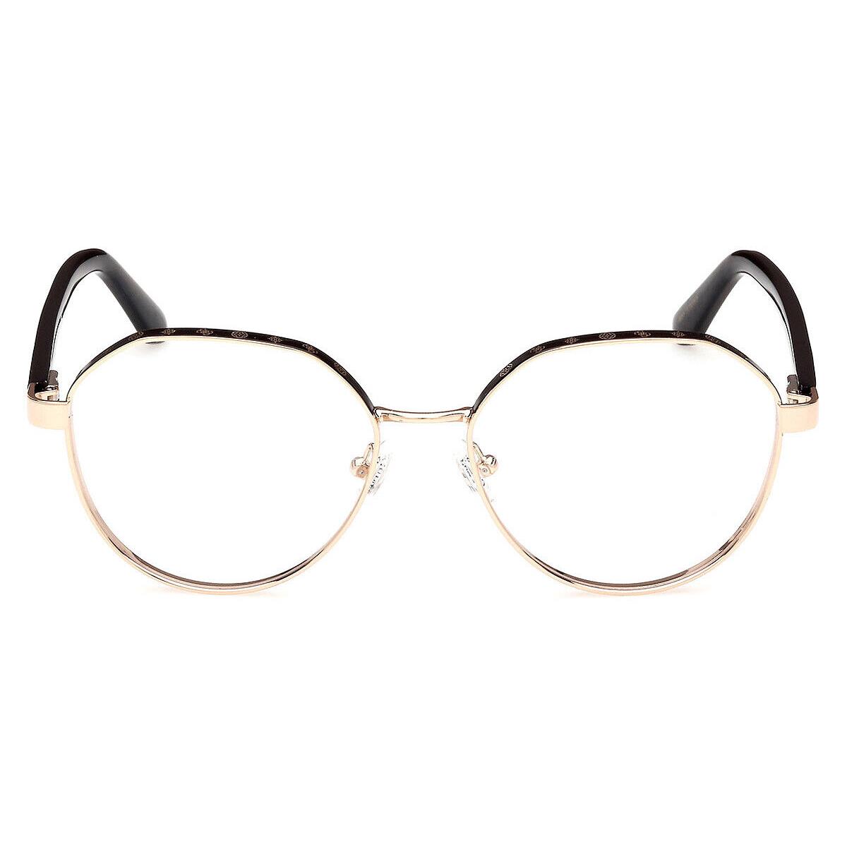 Guess GU50124 Eyeglasses Women Shiny Deep Gold 51mm