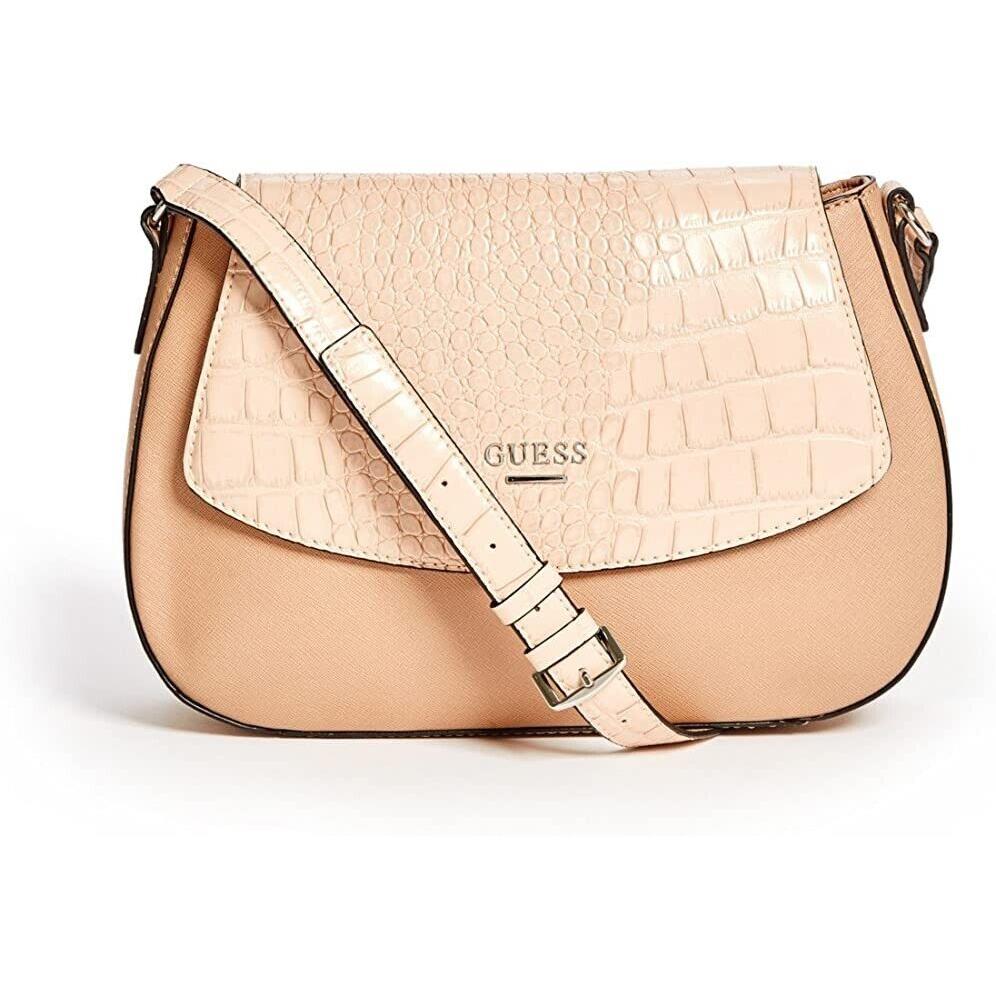 Guess Women`s Kingsville Croc-embossed Saddle Bag