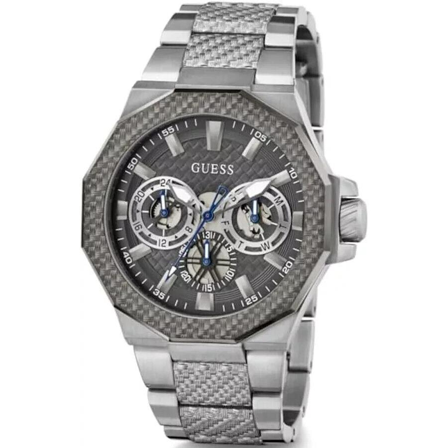 Guess Men`s Silver Tone 2-Tone Multi-function Watch GW0636G1