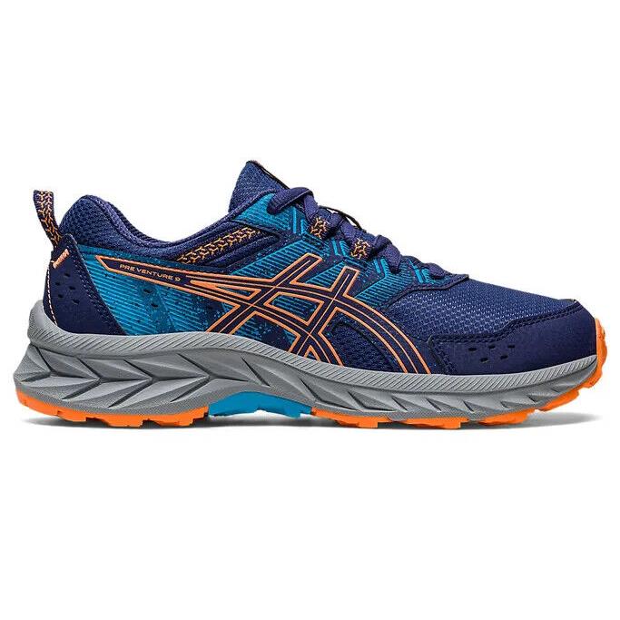 Asics Gel-venture 9 GS 1014A276-401 Kids Size 3.5 Blue Trail Running Shoes TF460