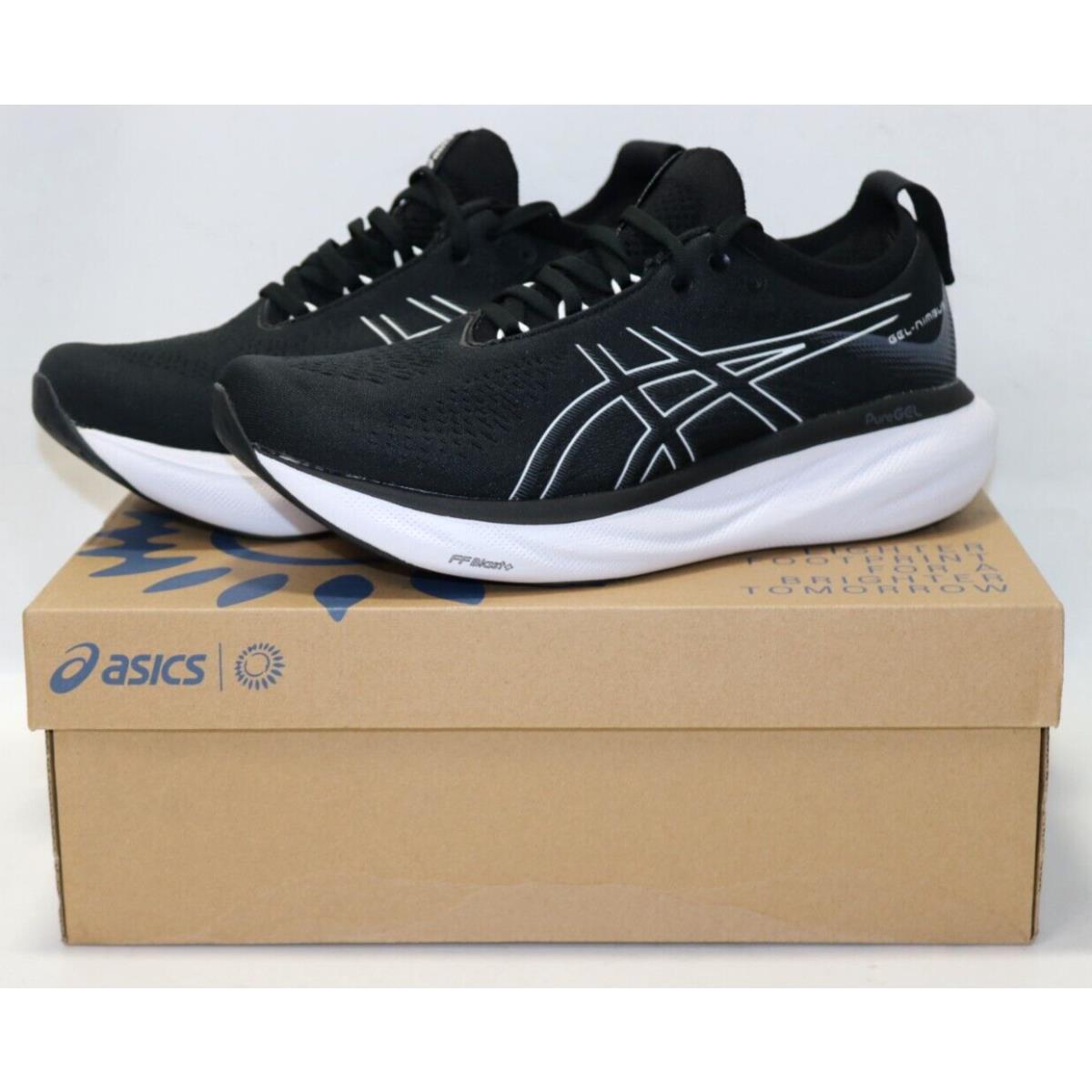 Asics Gel-nimbus 25 Men`s Size 8 Black Lace Up Athletic Shoes 11011B547