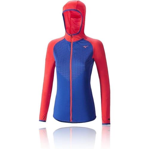 Mizuno Breath Thermo J2GA67072-2 Body Mapping Jacket Womens Blue Hooded Full Zip