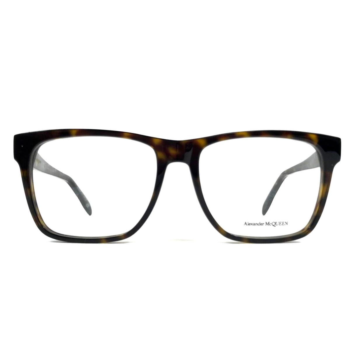 Alexander Mcqueen Eyeglasses Frames AM0282O 002 Dark Tortoise Square 55-16-150