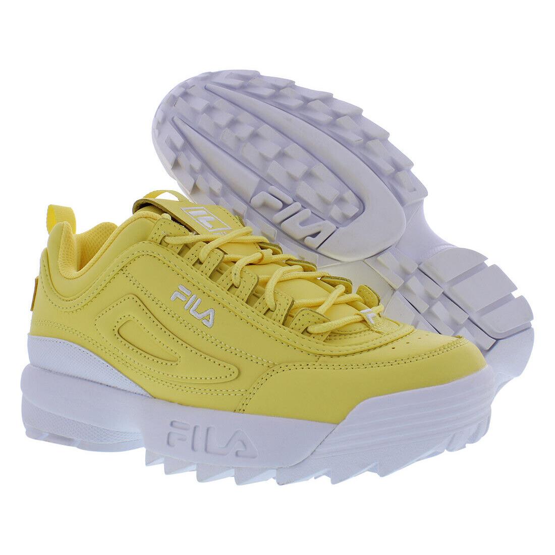 Fila Disruptor II Premium Womens Shoes - Yellow/White/White, Main: Yellow