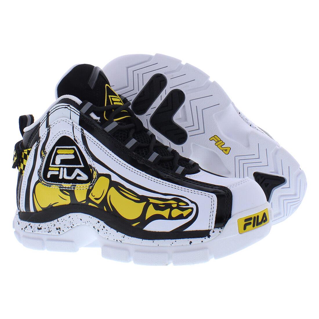 Fila Grant Hill 2 Racing Boys Shoes - White/Yellow/Black, Main: White