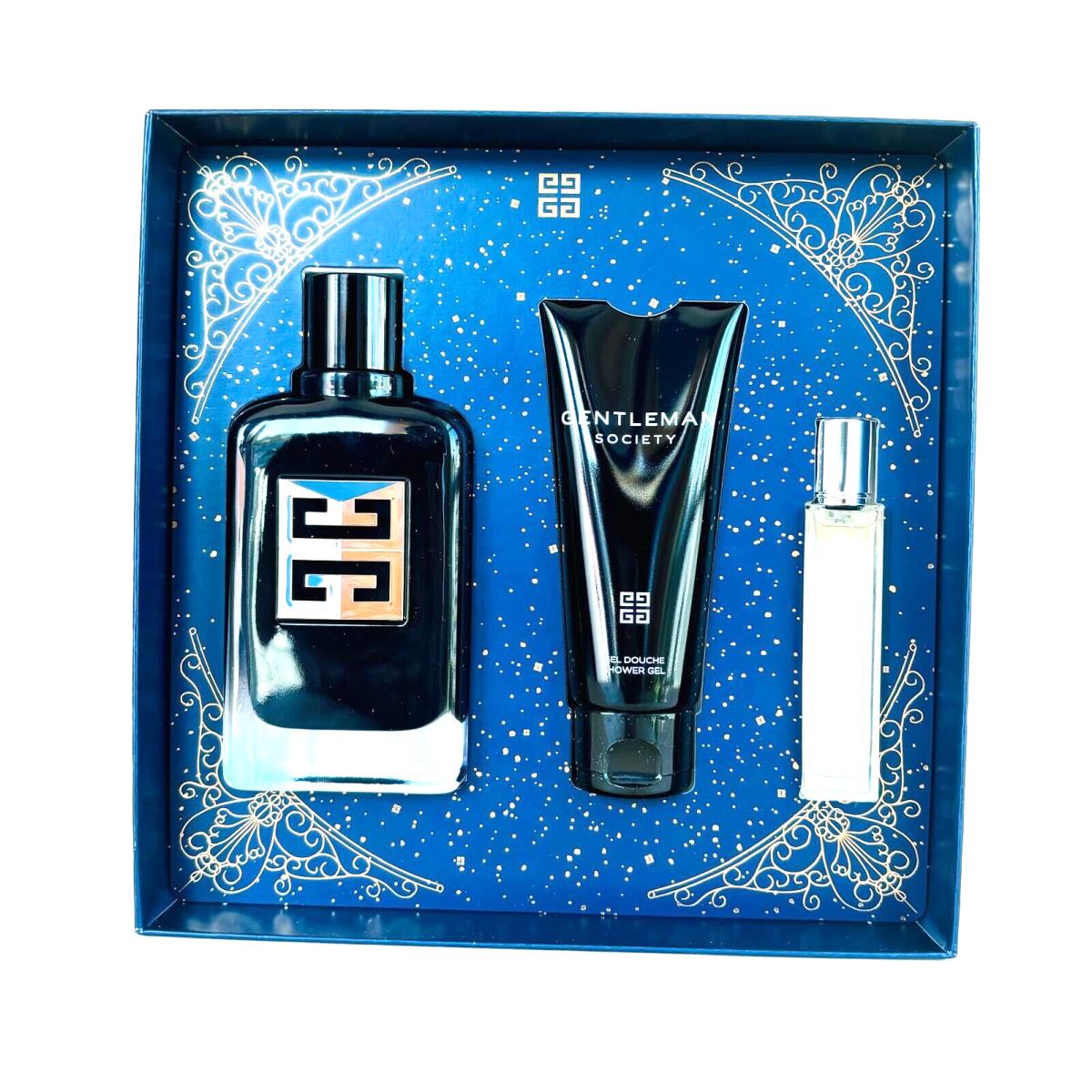 Gentleman Society by Givenchy 3Pic Gift Set 3.3+0.42 Edp Spray + 2.5 S/gel