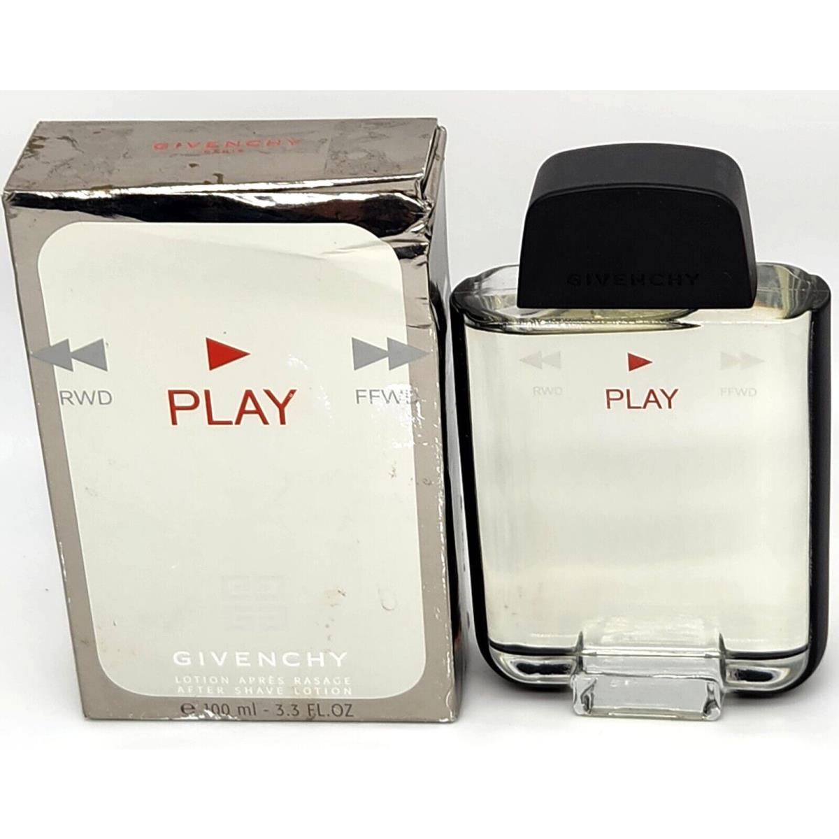 Play Givenchy For Men After Shave Lotion Splash 3.3 fl oz Box Squeezed