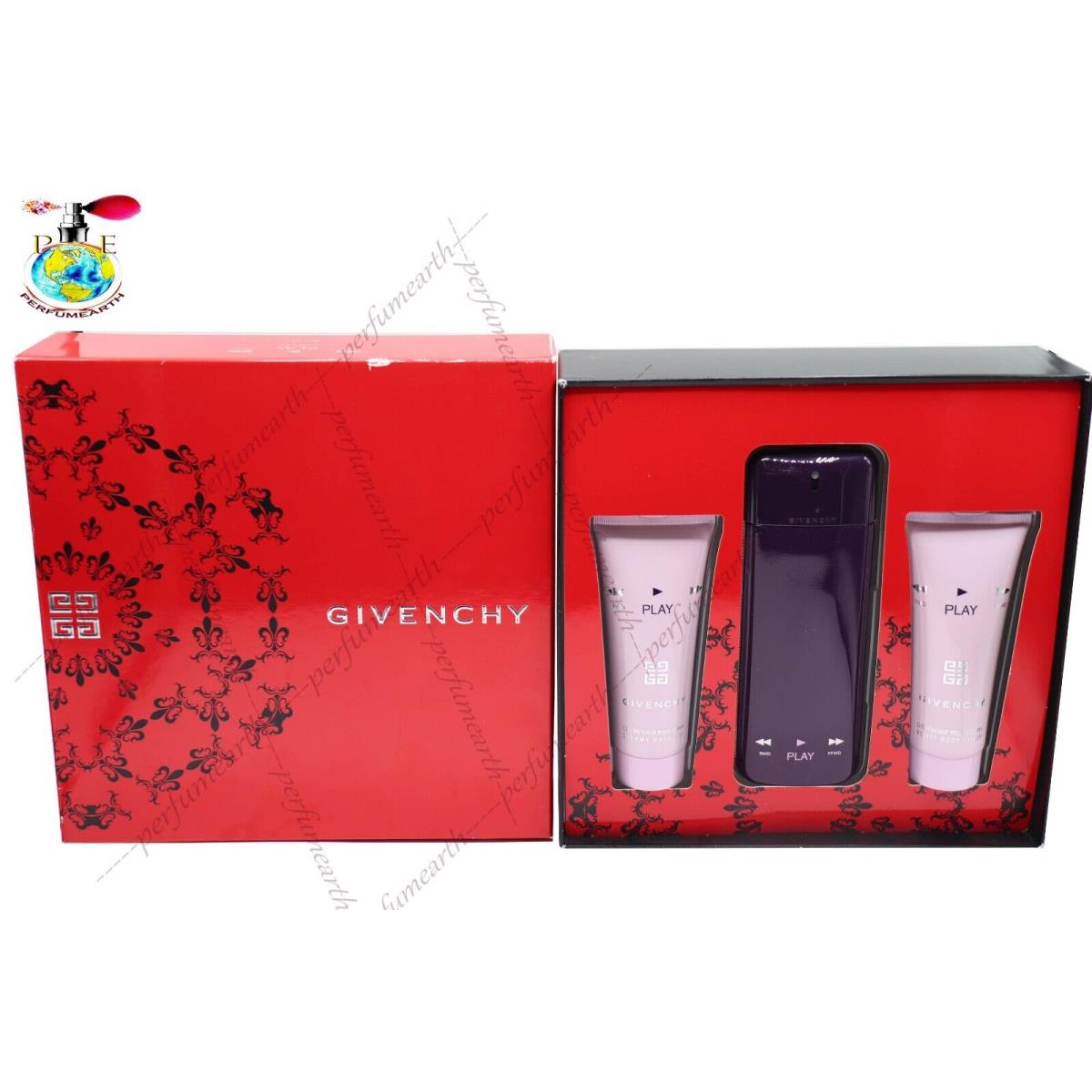 Play Intense By Givenchy 3Pces Set 2.5 oz Edp Intense Spray In Damage Box