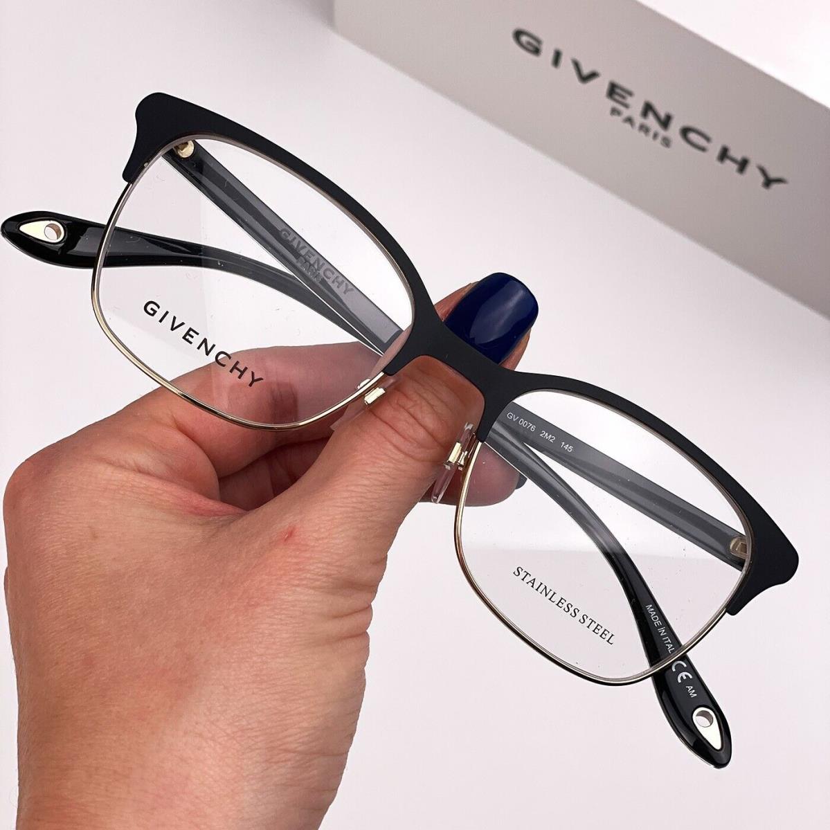 Givenchy GV0076 2M2 Black Gold Rectangle Women Eyeglasses