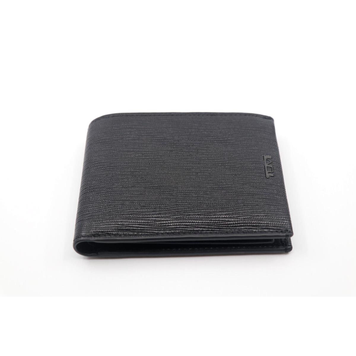 Tumi Nassau Slg Double Bifold Mens Wallet w/ Removable Passcase Black Embrossed