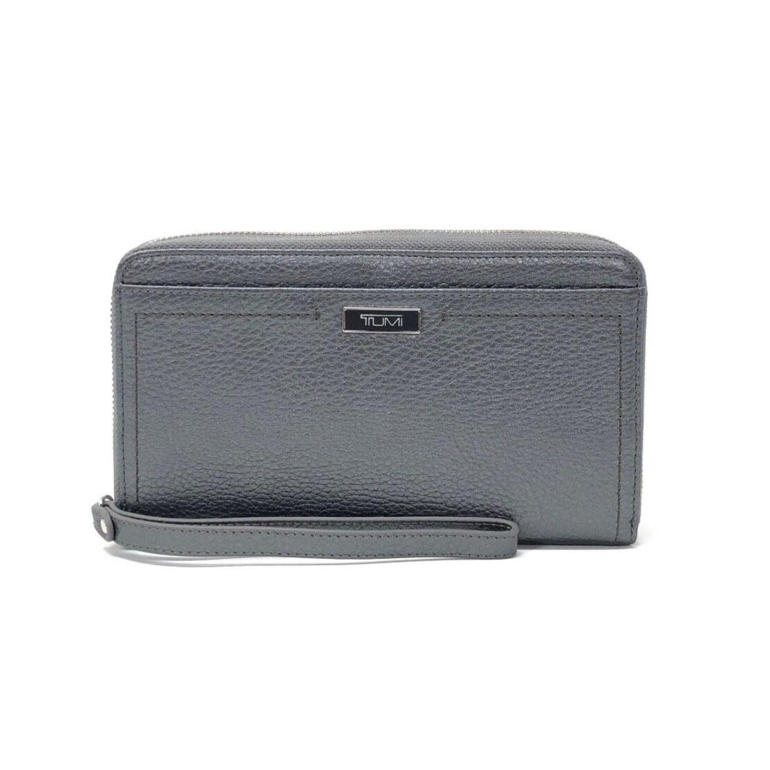 Tumi Parker Leather Travel Wallet Metallic Silver 98869-1546