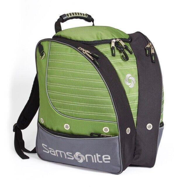 Samsonite 6613 Ski Snowboard Boot Bag / Backpack / Green Gray and Black