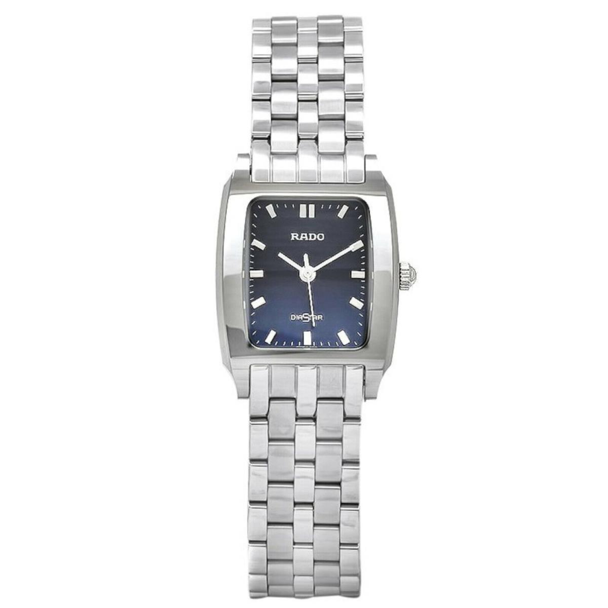 R18572233 Women`s Diastar Blue Square Dial Silver Analog Quartz Watch by Rado
