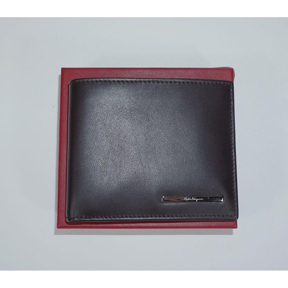 Salvatore Ferragamo Made in Italy Dark Brown Leather Bifold Wallet