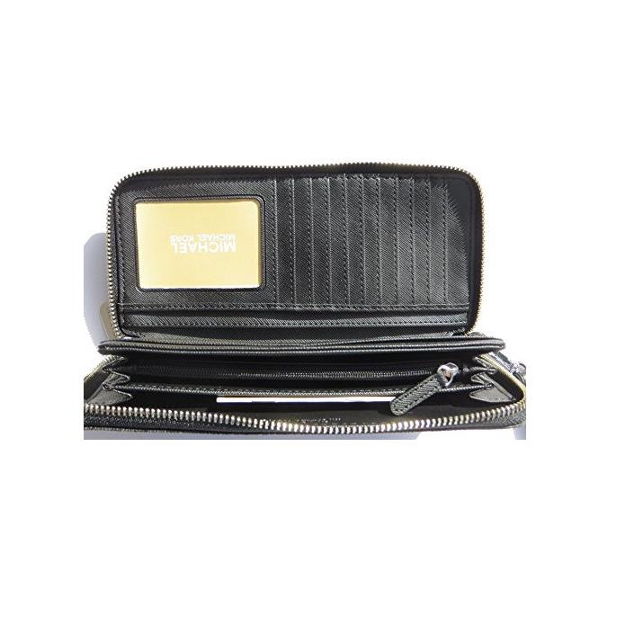 Michael Kors Jet Set Item Travel Continental Wallet Clutch Wristlet 35H5STTE3B - Exterior: Black