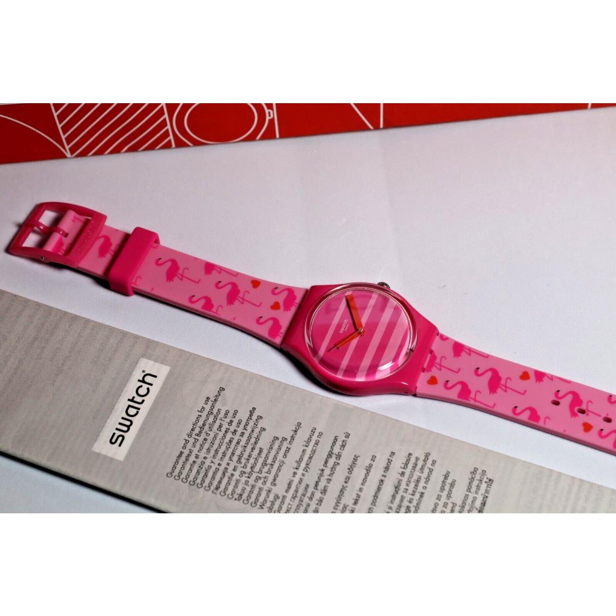 Limited Swiss Swatch Nice Swatch Pink Watch GP144 Miami Peach 34MM