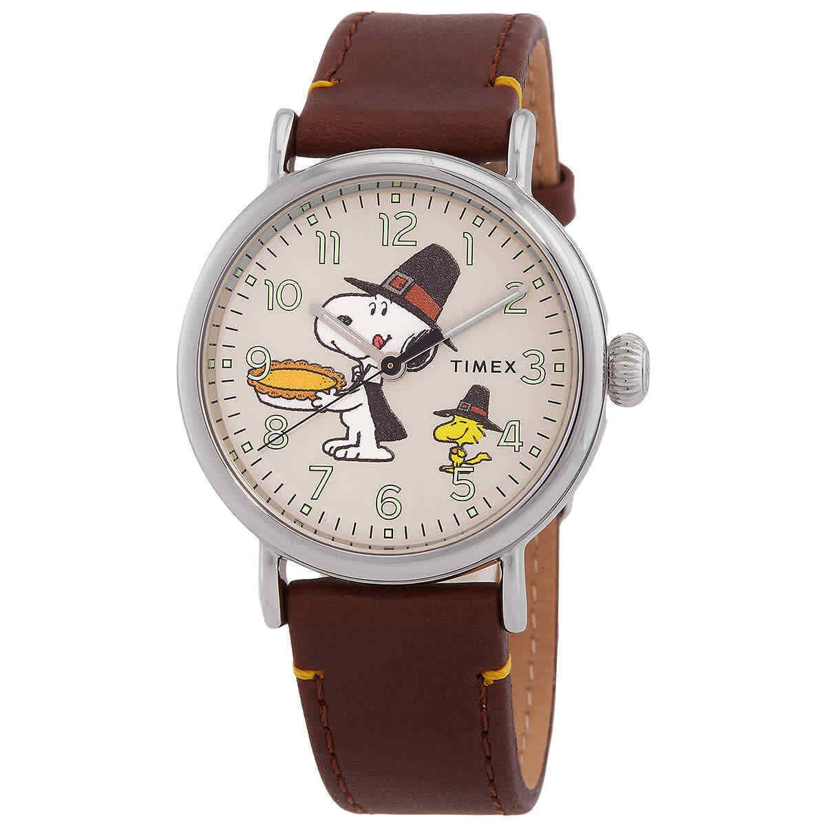Timex X Peanuts Featuring Snoopy Thanksgiving Quartz Unisex Watch Tw2v60100vq