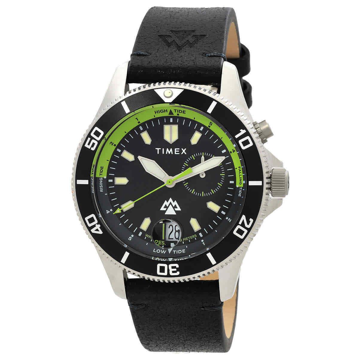 Timex Expedition Slack Tide Quartz Black Dial Men`s Watch TW2W21900JR - Dial: Black, Band: Black, Bezel: Silver-tone