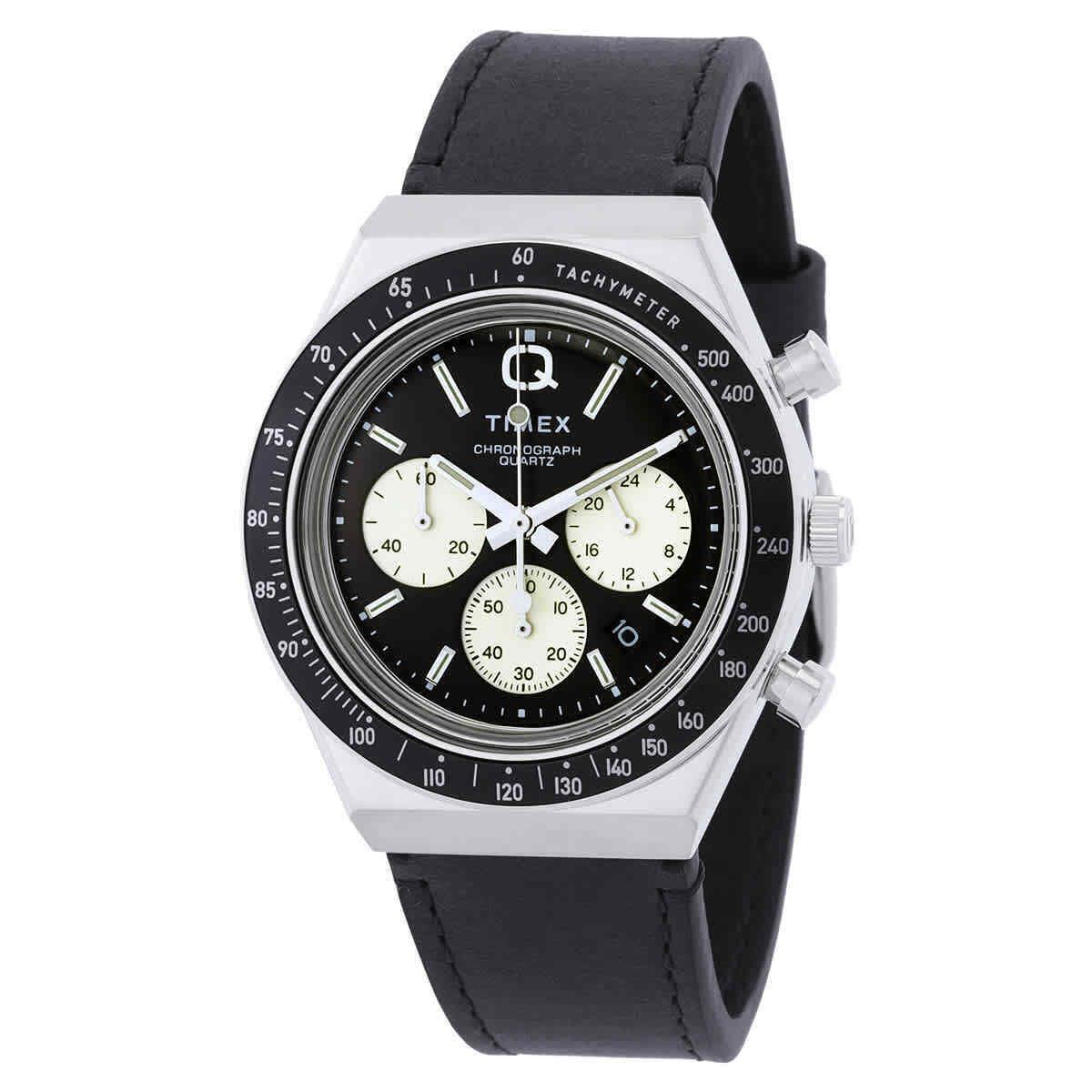 Timex Q Chronograph Quartz Black Dial Men`s Watch TW2V42700