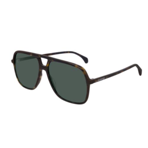 Gucci GG0545S 002 Havana/green Soft Square Ultra Light Men`s Sunglasses