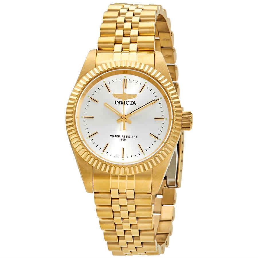 Invicta Specialty 36mm Gold Stainless Steel Women`s Wristwatch - Dial: Gold, Band: Gold, Bezel: Gold