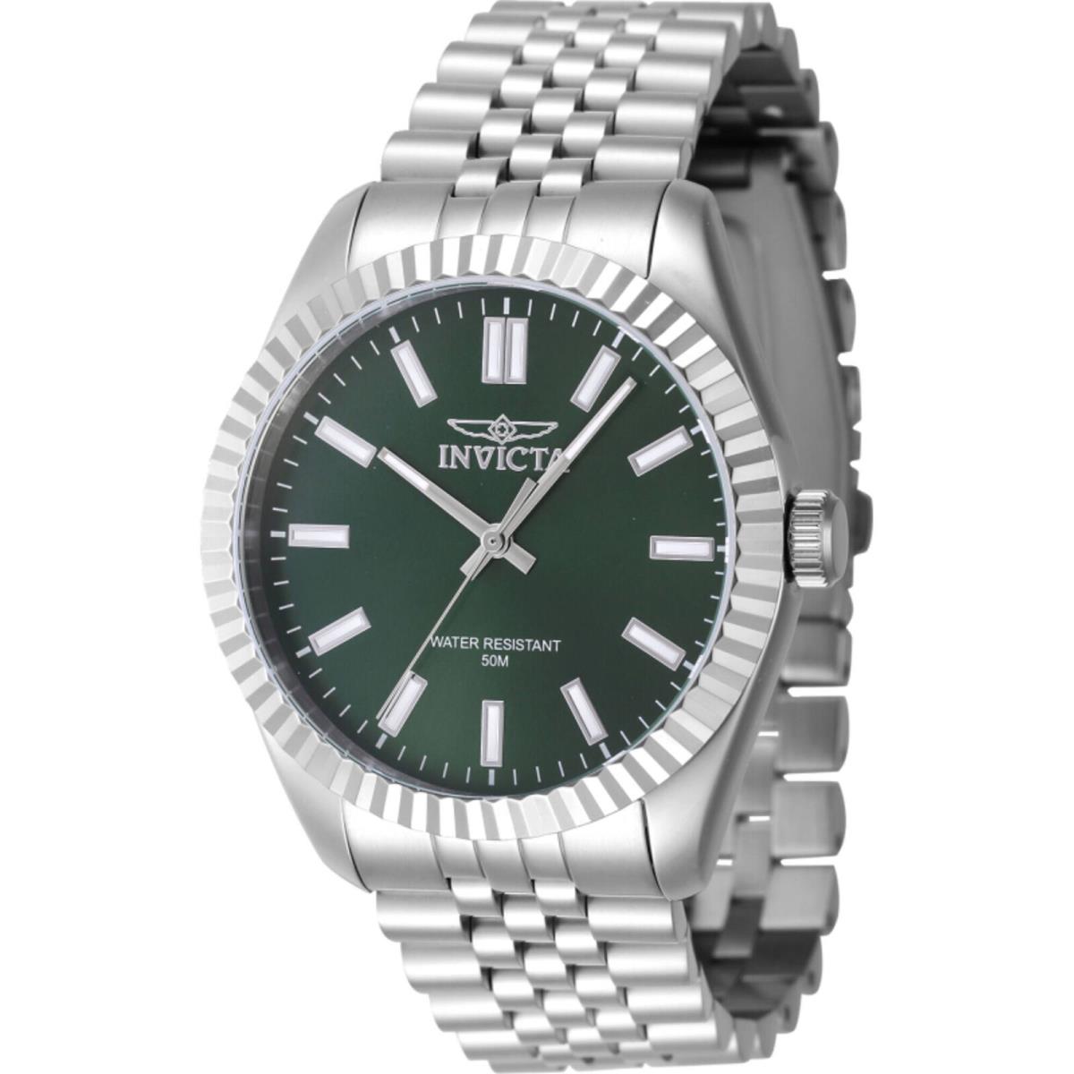 Invicta Men`s Watch Specialty Quartz Green Dial Stainless Steel Bracelet 47480