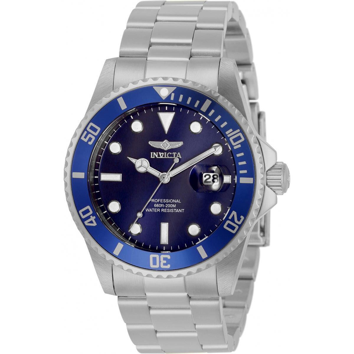 Invicta Men`s Watch Pro Diver Quartz Blue Dial Stainless Steel Bracelet 33267