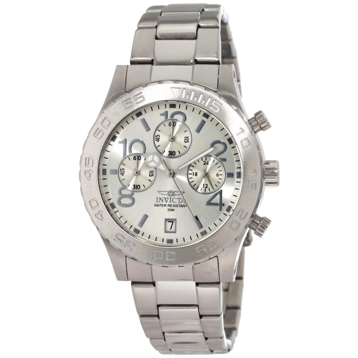 Invicta Specialty Chronograph Silver-tone Dial Stainless Steel Men`s Watch 1278