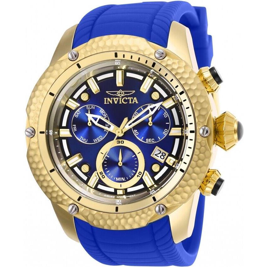 Invicta Venom 25973 Swiss Movement Blue Rubber Band 52mm Tritnite Mens Watch - Band: Blue