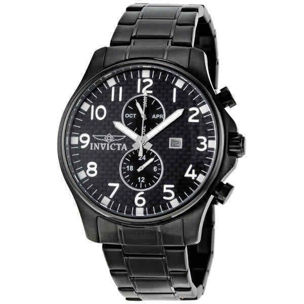 Invicta II Collection Black Dial Black Ion-plated Men`s Watch 0383