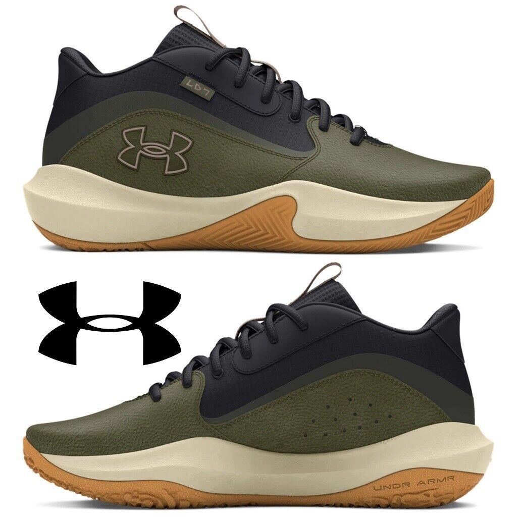 Under Armour Lockdown 7 Men`s Basketball Sneakers Running Training Workout Shoes - Green, Manufacturer: Marine OD Green / Black / Tetra Gray