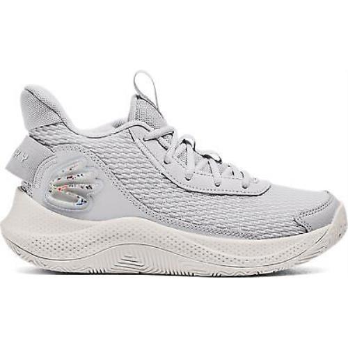 Under Armour Unisex Kids` Grade School Curry 3Z7 Basketball Shoes Halo Gray/whit - HALO GRAY-WHITE CLAY-WHITE CLAY