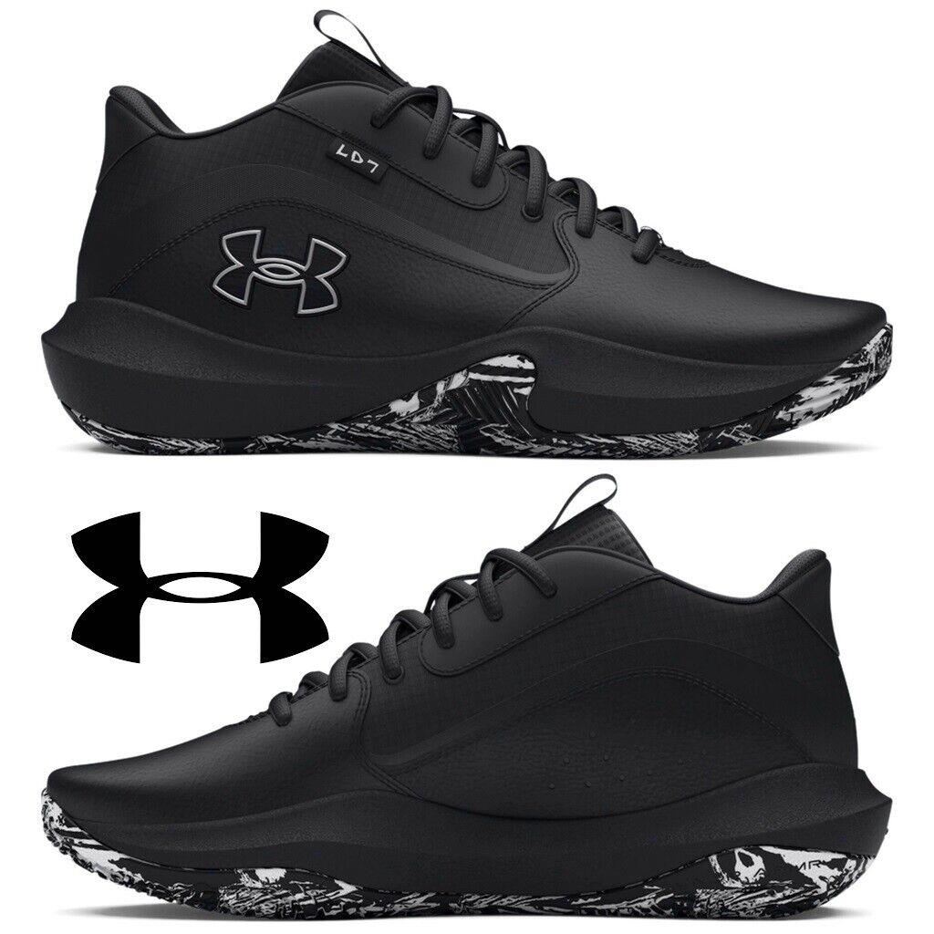 Under Armour Lockdown 7 Men`s Basketball Sneakers Running Training Workout Shoes - Black, Manufacturer: Black / Metallic Silver