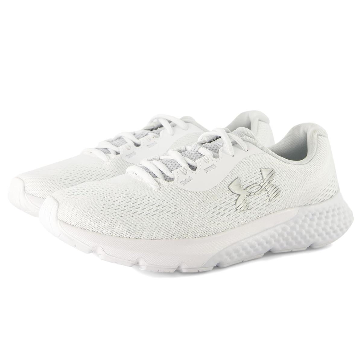 Woman`s Sneakers Athletic Shoes Under Armour Charged Rogue 4 - White/Halo Gray/Metallic Silver