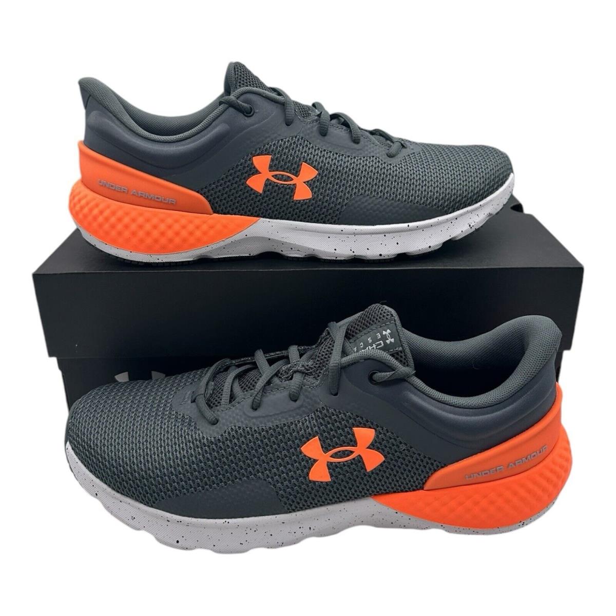 Under Armour Charged Escape 4 Shoes Mens Size 10.5 Gray Orange Blast 3025420-101 - Gray