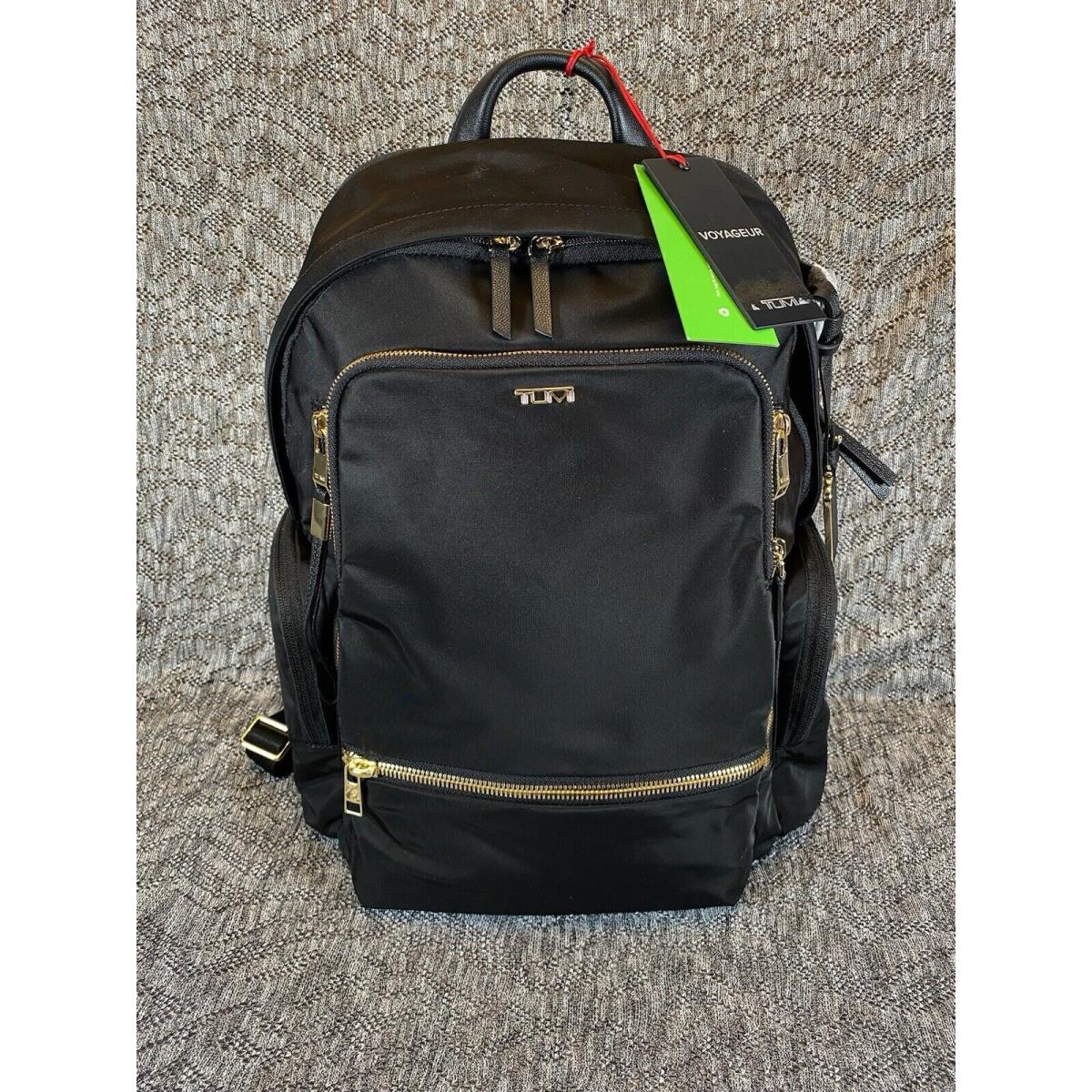 Tumi Voyageur Celina Backpack Travel Bag 146566-2693 Black Gold Zip