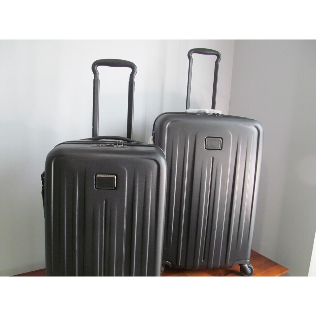 Tumi V4 Long Trip Luggage Set Black Carry On Check In Spinners-tsa Locking-nwt