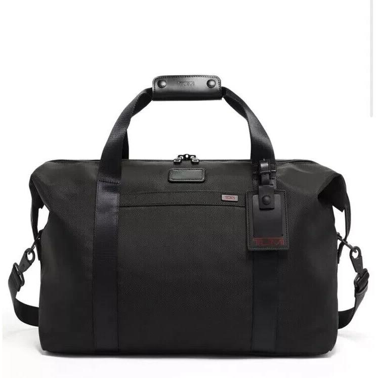 Tumi Black Travel Satchel Duffle Bag Corporate Collection Unisex Nylon Leather