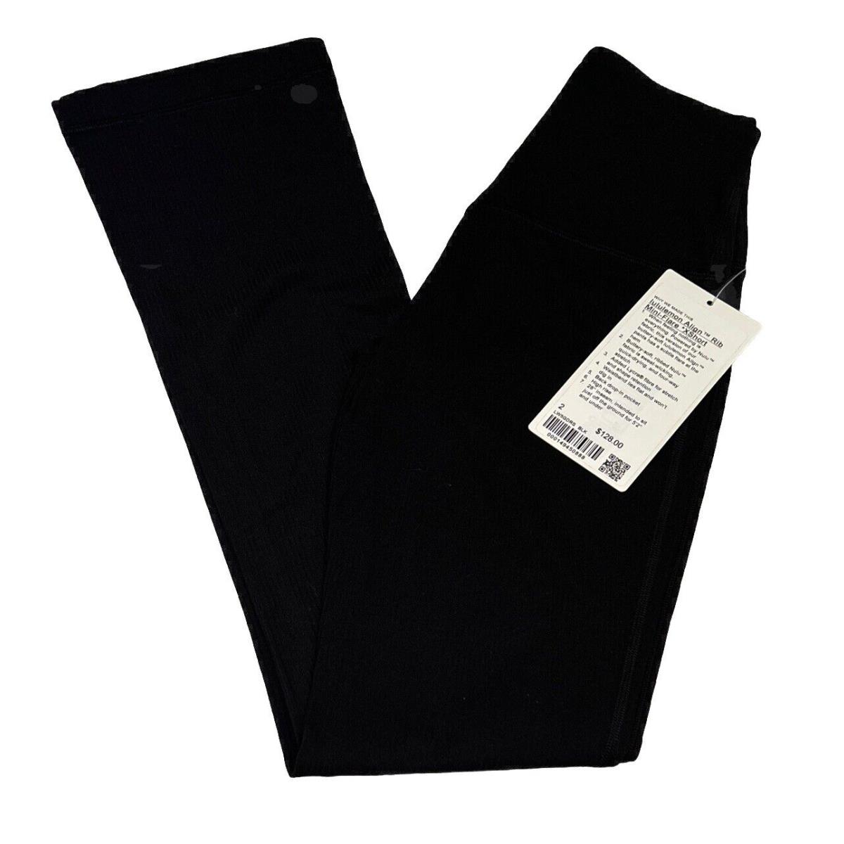 Lululemon Align Mini Flare Pant Xshort Size 2 Black LW5GDRS