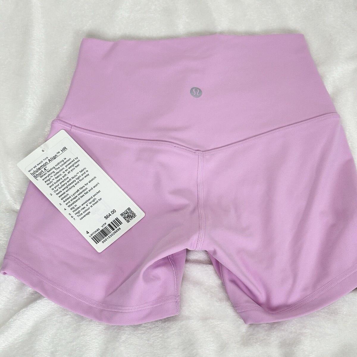 Lululemon Align High Rise Short 4 Lined Vita Pink Size 4