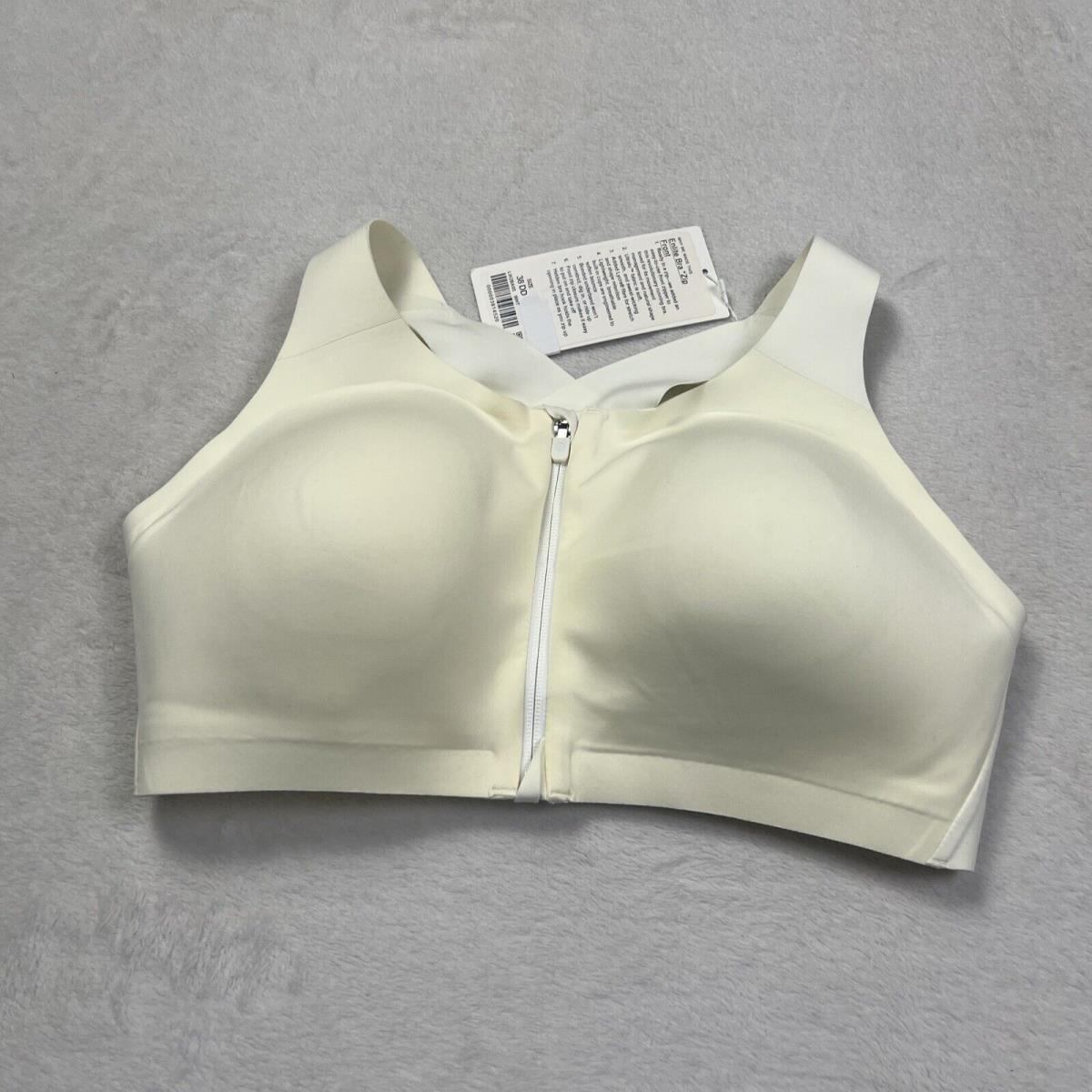 Lululemon Sports Bra Enlite Bra Front Zip 38DD White High Support Running